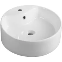 A&n&a aqualine Aqualine Ceramics - Lavabo pour plan de travail, diamètre 400 mm, avec 1 orifice pour robinet, blanc 49413
