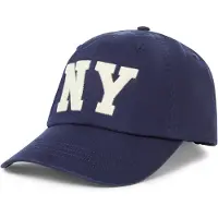 Ralph Lauren pour homme. 710972675001 Casquette en sergé avec patch NY marine (OSFA), Casuel, Coton