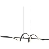 QAZQA Suspension design noire 110cm LED incluse à intensité variable en 3 étapes - Wokkel