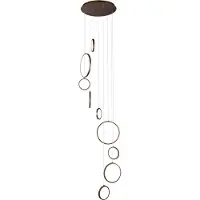 QAZQA Suspension design bronze foncé 9 lumières LED incluse à intensité variable en 3 étapes - Vide Anella