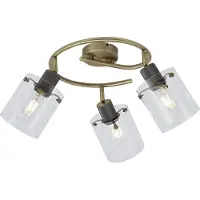 QAZQA Spot de plafond design bronze avec verre transparent rond 3 lumières - Domo