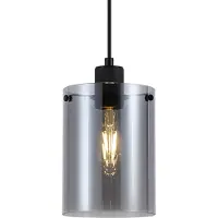 QAZQA Suspension design noire avec verre fumé - Domo