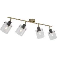 QAZQA Spot de plafond design bronze avec verre transparent 4 lumières - Domo