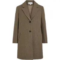 Vila Claudia Button Coat Beige 38 Femme