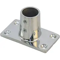 Euromarine Vrac A4 90° Rectangular Handrail Plate Support Argenté 25 mm