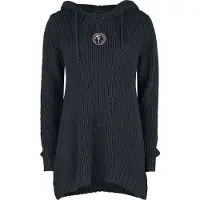Black premium by emp Pull tricoté de - Pull Tricoté Avec Capuche & Laçage - S - XXL - pour Femme - noir - Taille L