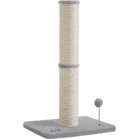 Feandrea Kratzsäule mit Plüschball und Glocke (85 cm, Beige, Gris colombe)
