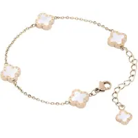 Lenoites Bracelet 'Leaf Clover' or rose / blanc