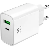 Ewent Chargeur blanc EW1325 USB-C/USB-A 30W QC 3.0