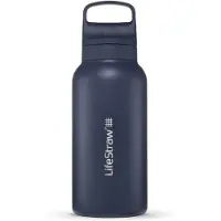 LifeStraw Go 2.0 Stainless Steel Water Filter Bottle, bouteille, bleu foncé