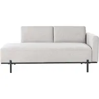 Beliani Chaise Longue Savasse Lin Synthétique Gris Clair