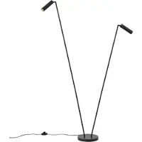 QAZQA Lampadaire moderne noir 2 lumières GU10 35mm - Thomas