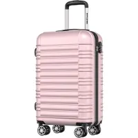 TRVLMORE Valise - - Bagage à main - 54x36x20cm - 38L - Or rose