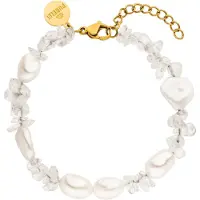 Purelei Bracelet 'Crystal Wave' or / blanc perle