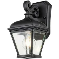 Elstead Lighting Applique d'extérieur Bayview noire 1xE27x60W en aluminium, dimensions : 27,4 x 14,2 x 17,9 cm, IP44, Elstead