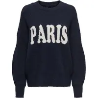 ONLY Pull-over 'ONLJERICO' bleu foncé / blanc