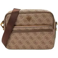 GUESS Sac à bandoulière 'MILANO CROSSBODY DOUBLE ZIP' beige / marron