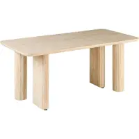 Beliani Table De Repas Barroy Marron Clair 180 Cm 90 Cm Bois