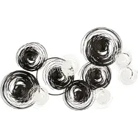 J-Line Wall Deco Circles Metal Black White