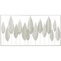 J-Line Wall Deco Feuilles Métal Blanc