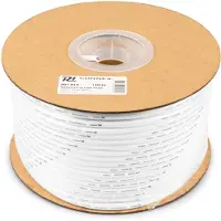 PD Connex 100V luidsprekerkabel 2x 1,5 mm² 15a - Wit - 100 Meter Rol (100 m, 1.50 mm²² mm), Câble d'enceinte, Blanc