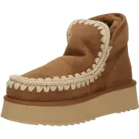 Mou pour femme. MU.FW681000A Bottines en cuir Mini Eskimo Platform marron (38), 8 à 10 cm, Aucun, Casuel