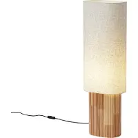 QAZQA Lampadaire Japandi en bois avec abat-jour en lin 90cm - Lamel