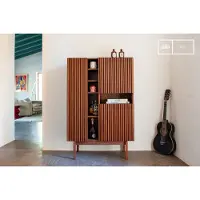 PIB Buffet haut en bois teinte noyer Pillar