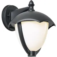 QAZQA Applique murale d'extérieur intelligente noire avec verre opale incl. LED IP54 - Classica