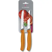 Victorinox Couteau à Tomates Victorinox Swiss Classic Dentelé Orange (2-pièces)