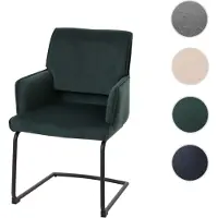 Mendler Chaise pivotante HWC-N60, chaise de salle à manger, chaise de cuisine, tissu/textile, couleur verte