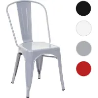 Mendler Chaise de bistro en métal HWC-A73, désign industriel métallique, empilable gris