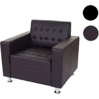 Generique Fauteuil Kunda, fauteuil de salon / club, pieds métalliques similicuir, café