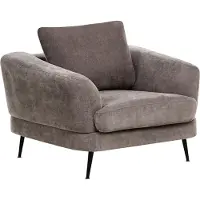 Beliani Fauteuil Kjaer Tissu Chenille Taupe