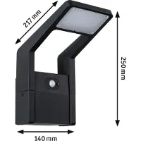 Paulmann LED Applique murale d'extérieur Juntea Détecteur de mouvement àcrépusculaire (IR)