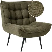 Beliani Fauteuil Alvesta Bouclé Vert Foncé