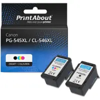 PrintAbout Cartouche compatible pour Canon PG-545XL / CL-546XL - Noir + 3 couleurs - Grande capacité - Multipack