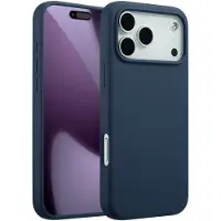 Accezz Coque Liquid Silicone avec MagSafe pour Apple iPhone 17 Pro Max - Bleu foncé