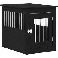 vidaXL Meuble pour cage pour chien Chêne noir 55 x 75 x 65 cm Matériau dérivé du bois