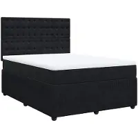 vidaXL Lit boxspring avec matelas noir 140x200 cm velours