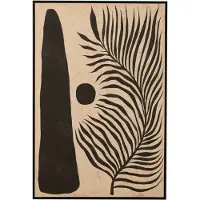 J-Line Frame Sheet Abstract Wood Canvas Brown Black