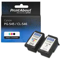 PrintAbout Cartouche compatible pour Canon PG-545 / CL-546 - Noir + 3 couleurs - Multipack