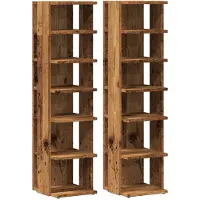 vidaXL Armoires à chaussures 2 pcs vieux bois bois d'ingénierie
