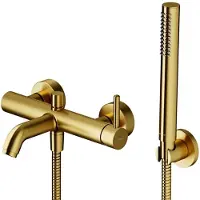 Omnires Mitigeur de baignoire, avec garniture de douche, doré brossé, Y1231Glby