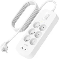 Belkin Parafoudre 6 Prises 2 Mètres USB-C Blanc