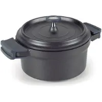 Lacor Cocotte ronde en fonte émaillée 24cm noir - - 25925 -