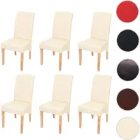 Generique 6x chaise de salle à manger M37 similicuir mat crème pieds clairs