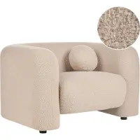 Beliani Fauteuil Leiren Bouclé Beige