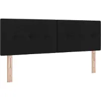 vidaXL Tête de lit LED avec bandes lumineuses LED Noir 160 cm Tissu