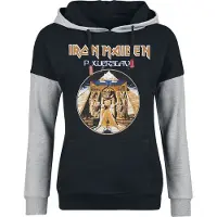 Iron Maiden Sweat-shirt à capuche de - Powerslave - S - XL - pour Femme - chiné noir/gris - Taille L